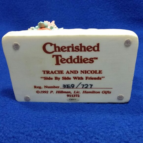 Cherished Teddies Tracie & Nicole Side By Side With Friends Figurine 911372 1992 - Picture 10 of 10